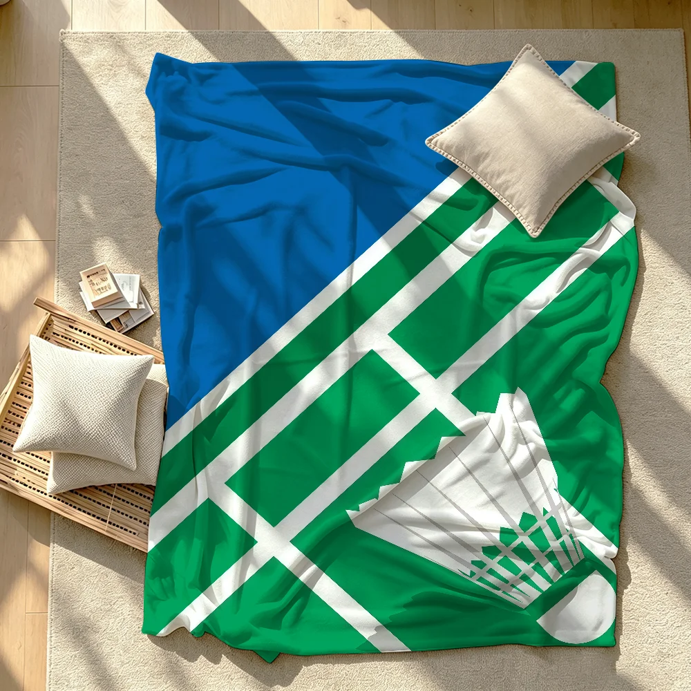 Fashion Badminton Logo Sports Blanket Soft Warm And Thick Perfect For Bedroom Living Room Bed Sofa Camping Picnic Office Gift