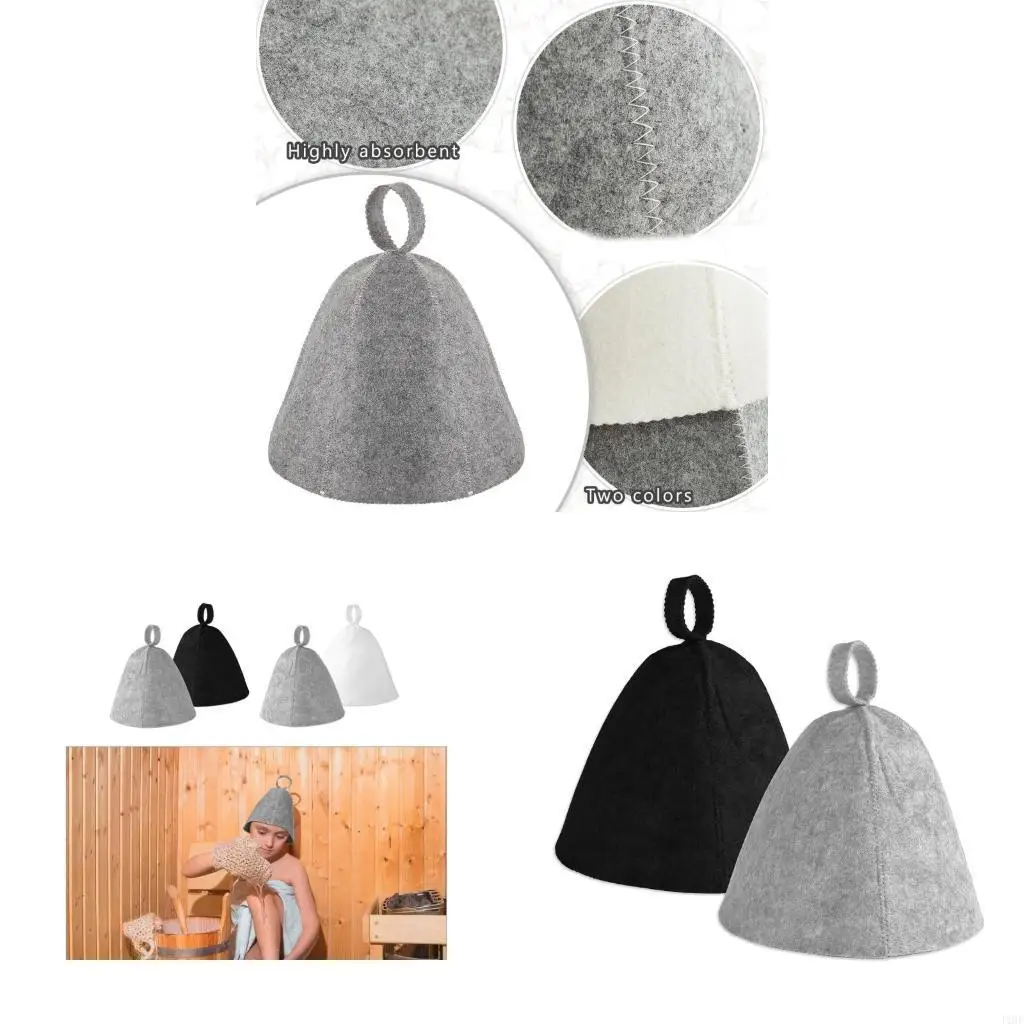J1HF 2Pieces Sauna Hat Set Comfortable Sauna Caps Travel Sauna Hat High Absorbency