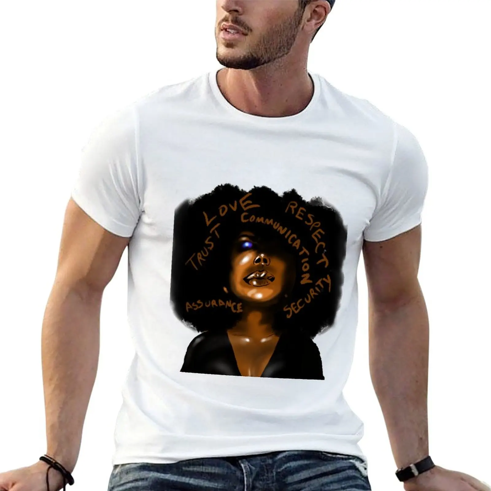 T-shirt Love & Trust pour homme, t-shirts en coton imprimés pour homme, t-shirt en coton noir uni pour homme, lot de t-shirts