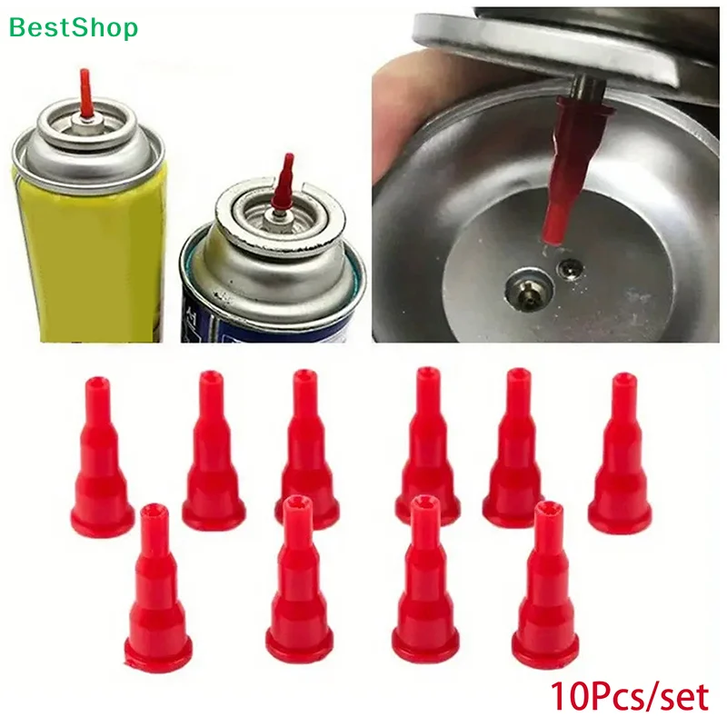 10Pcs Butane Nozzle Adapter Convert Cassette Tank Into Inflatable Tank Gas Nozzle Connector for Lighter Spray  Fill