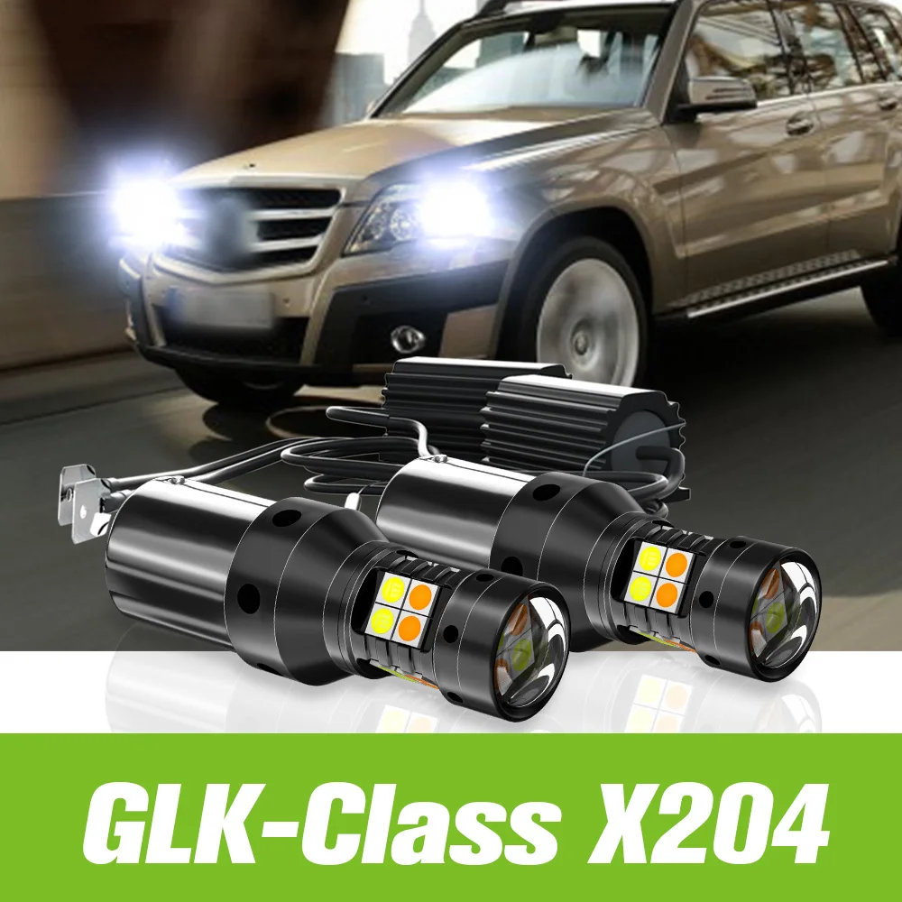 

2pcs For Mercedes Benz GLK-Class X204 2008-2012 Dual Mode LED Turn Signal+Daytime Running Light DRL 2009 2010 2011 Accessories