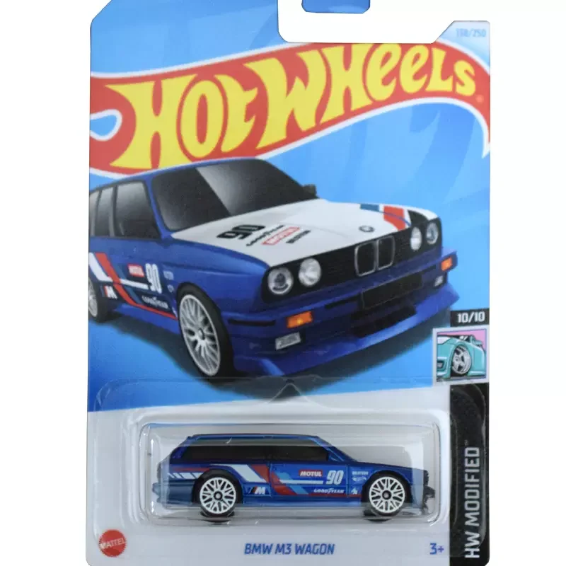 Original Hot Wheels 1/64 Transportation Vehicles Car No.138 HW Modified Blue BMW M3 Wagon Diecast Metal Model Toys for Boys Gift