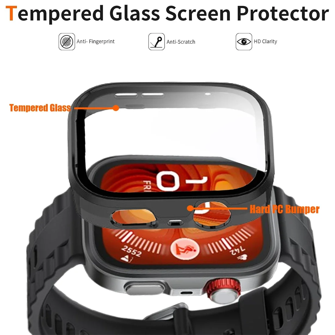 Glass+Case for Huawei Watch Fit 4/4 Pro Tempered Glass Screen Protector & Hard PC Protective Bumper Huawei Fit 4 Accessories image 5