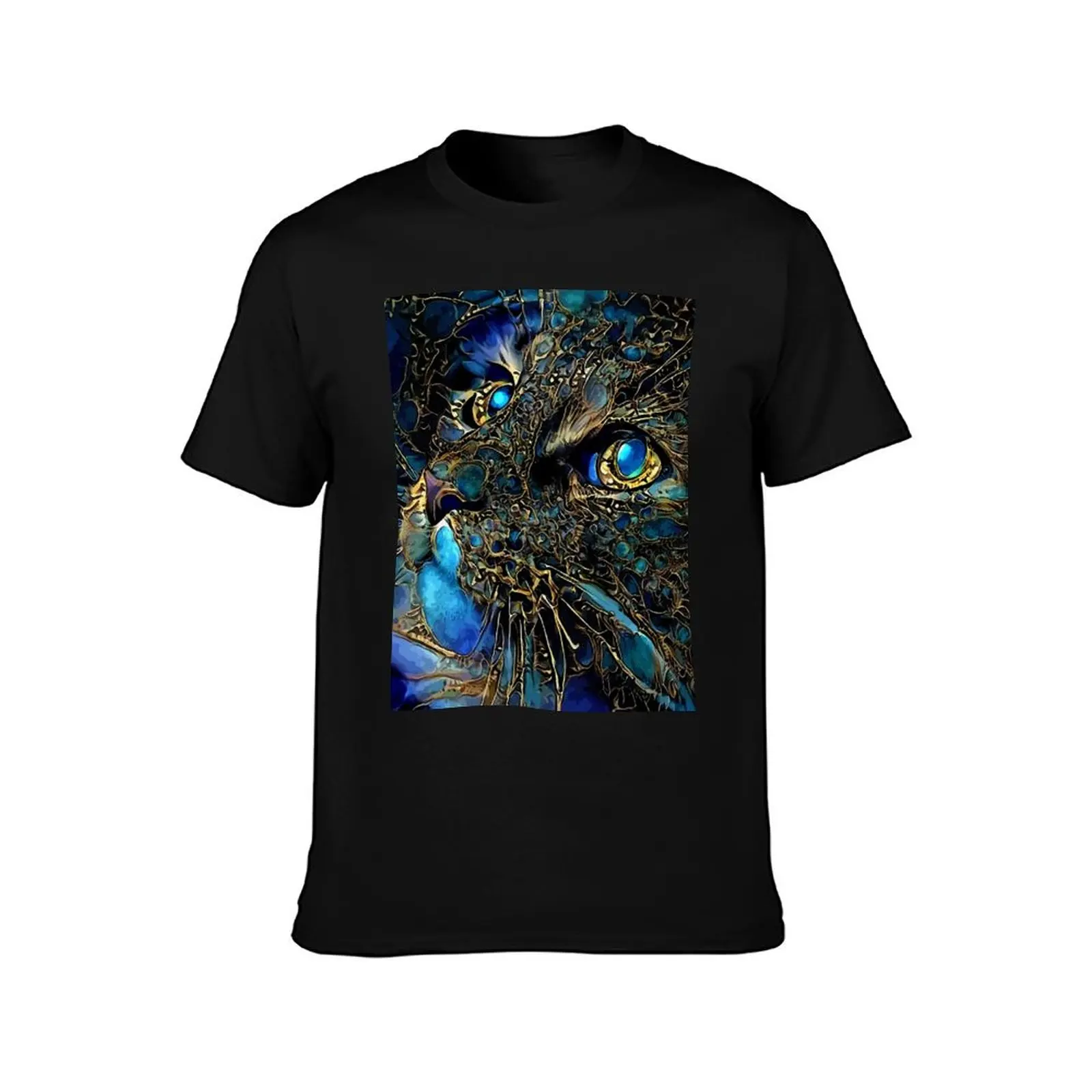 Cat jewell -cat, chat, cat, lea roche paintings T-Shirt anime customizeds men graphic t shirts