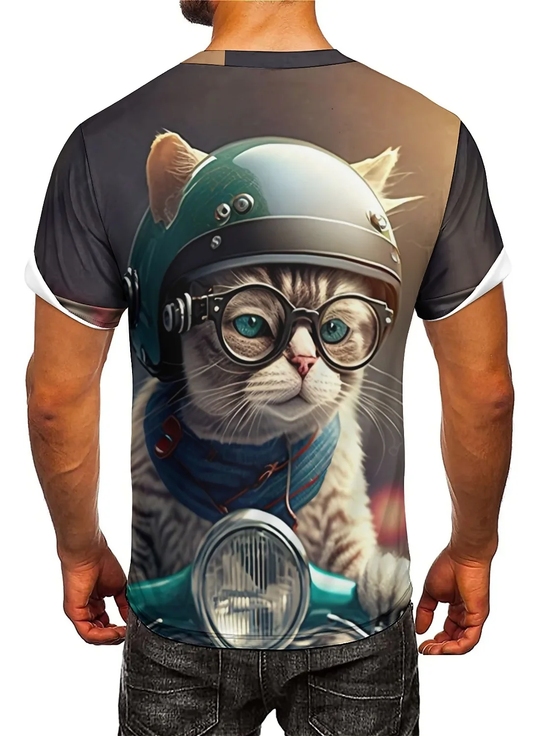 3D T Shirt For Cat Men and Women's Printed Short-sleeved T-shirts, Men's Couple's Oversized T-shirts.