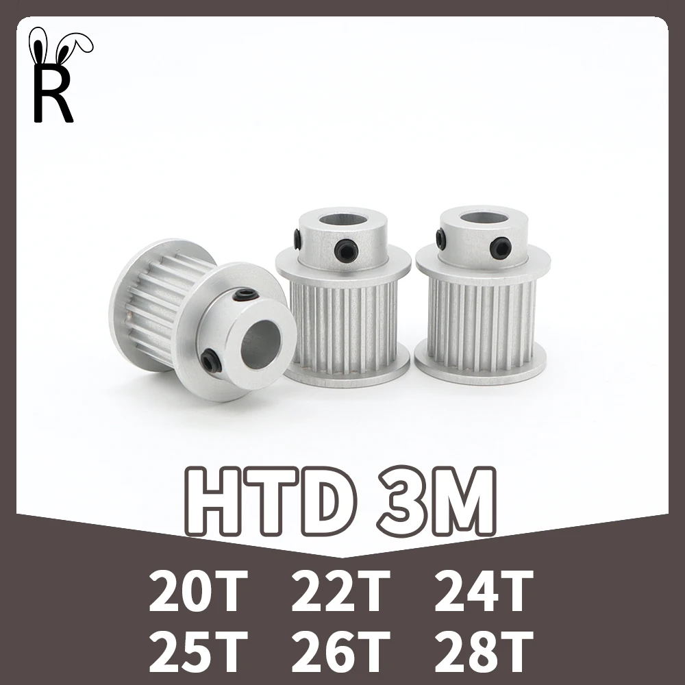 HTD3M Timing Pulley 20Teeth 22Teeth 24Teeth 25Teeth 26Teeth 28Teeth HTD3M 20T 22T 24T 25T 26T 28T 3M Teeth Pulleys HTD 3M Wheel