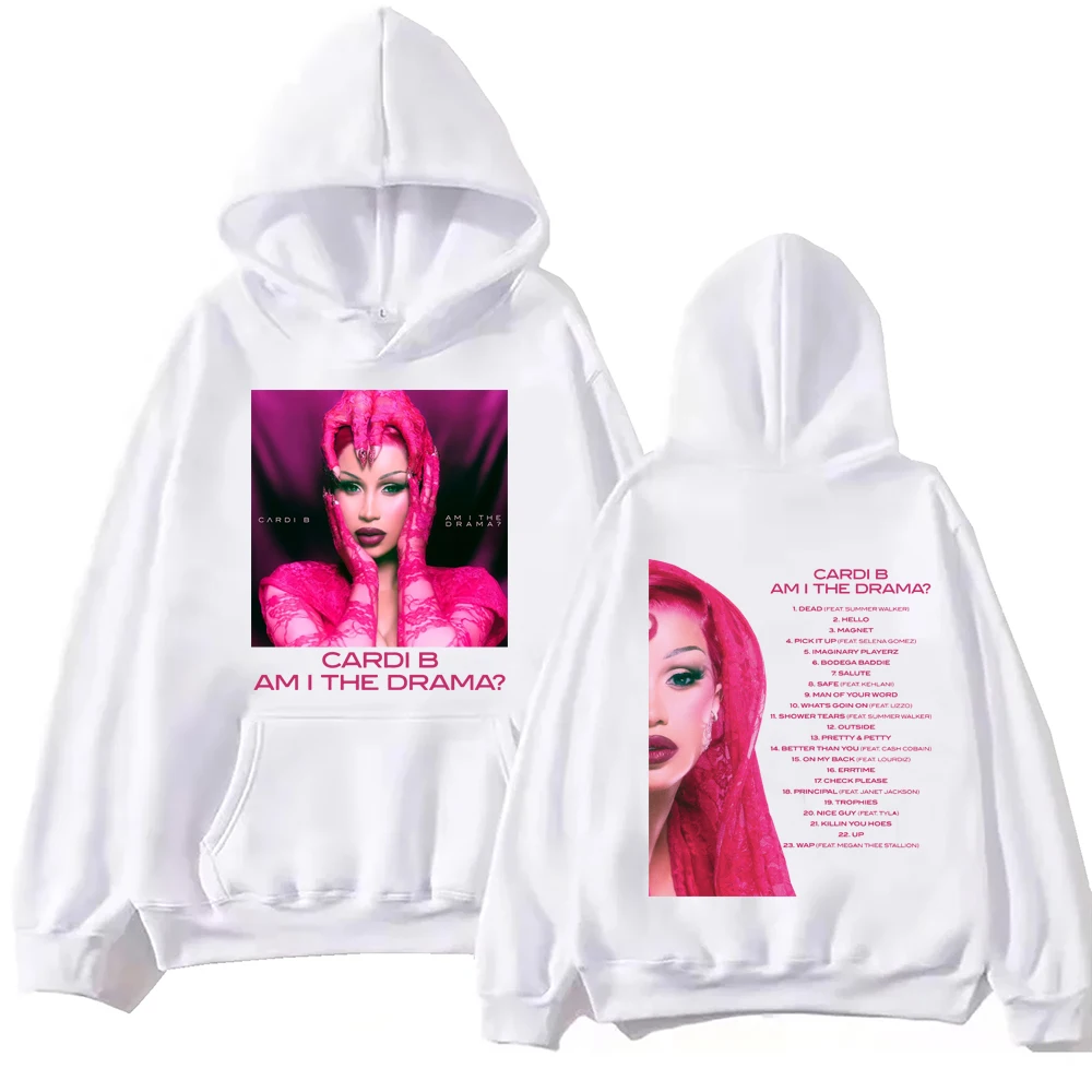 ألبوم Cardi B Am I the Drama هوديي رجل امرأة Harajuku الهيب هوب البلوز القمم البلوز هدية
