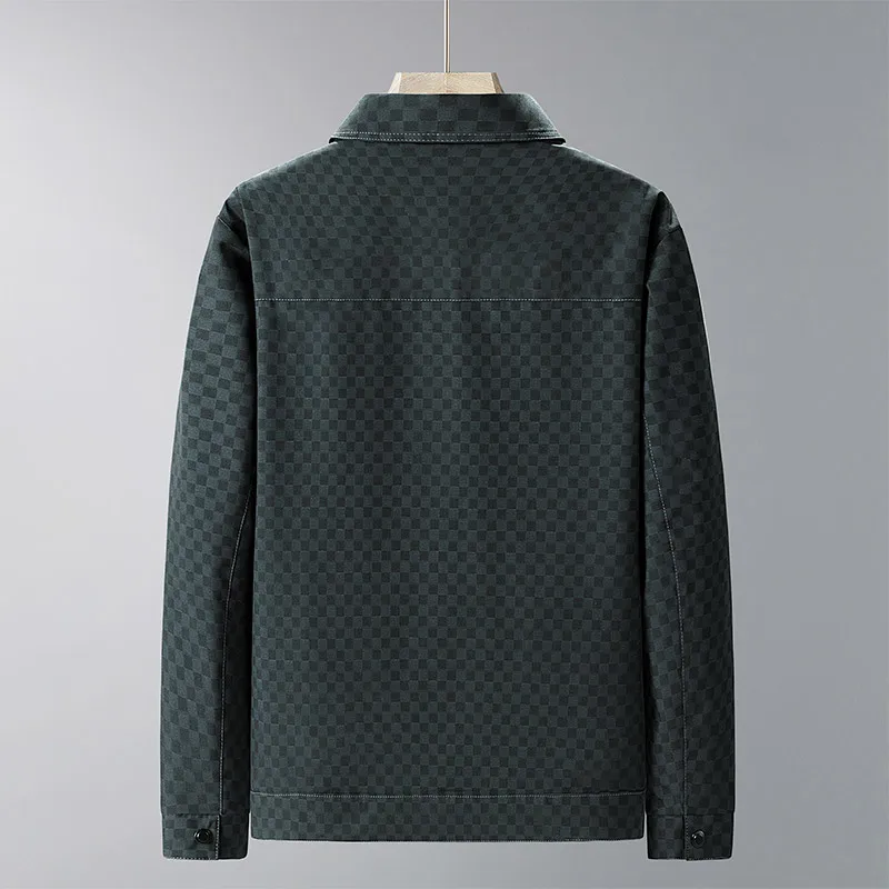 Brand Classic Checkered Jacket for Men Fashion Casual Business Coats Lapel Social Office Formal Jackets Streetwear Overcoat 2026