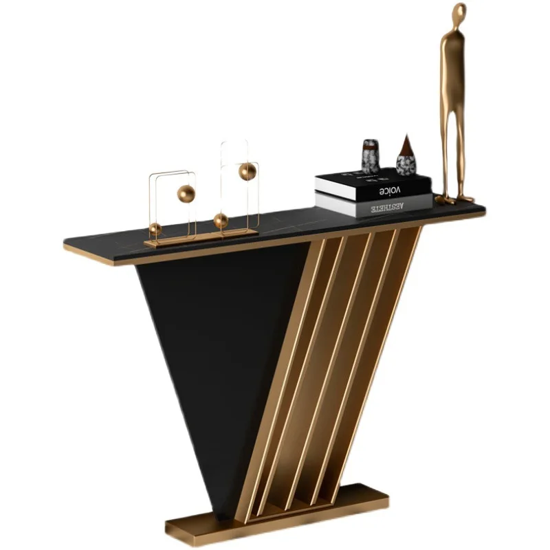 

Foyer table counter light luxury living room simple modern foyer end view long strip table new Chinese style art