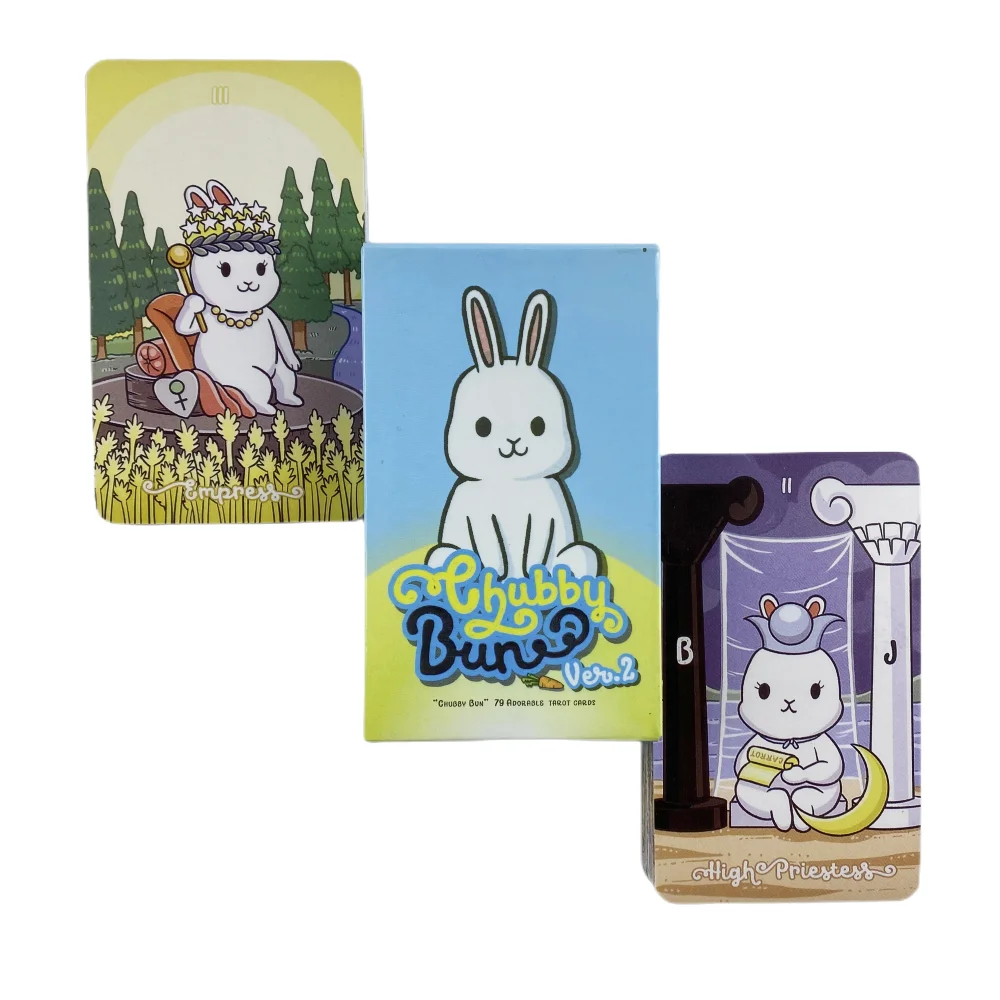 Chubby Bun Tarot Rabbit Cards A 79 Deck Oracle English Visions Divination Edition Borad Playing Games