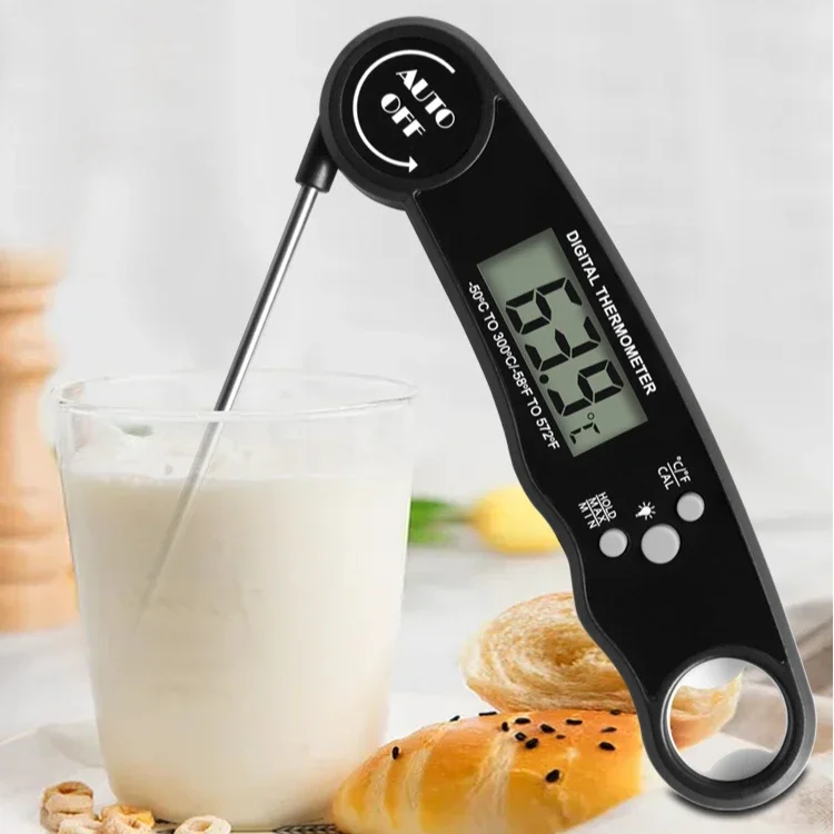 Instant Read Meat Thermometer Best Waterproof Ultra Fast Digital Food Water Milk Thermometer for Outdoor Cooking BBQ and Kitchen