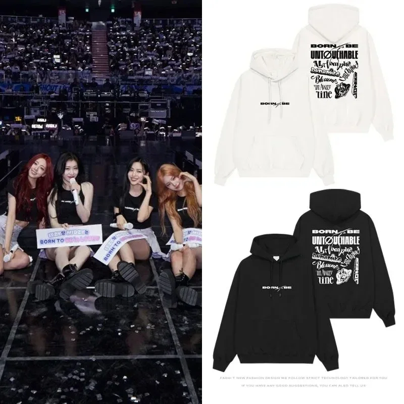 

KPOP ITZY BORN TO BE World Tour Oversized Women/Men Hoodie Sweatshirt Yeji Lia Ryujin Chaeryeong Yuna Pullover Hooded Jacket