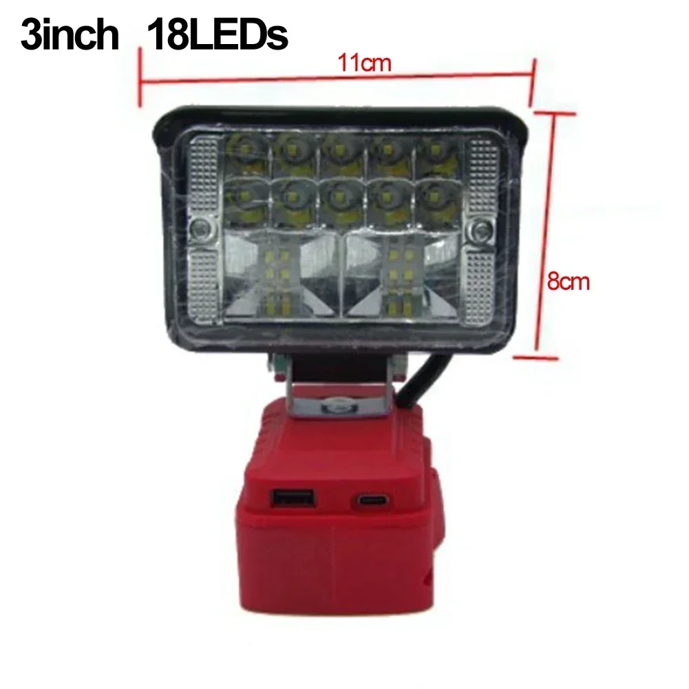 

Adjustable Brightness Light 18V Work Light Work Scenarios Compact Floodlight Low Voltage Protection Multiple Charging Ports