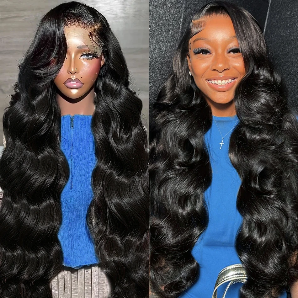 Luvin 30Inch 13x4 HD Transparent Body Wave Lace Front Wig 360 Lace Frontal Brazilian Human Hair Closure Wig 250 Density