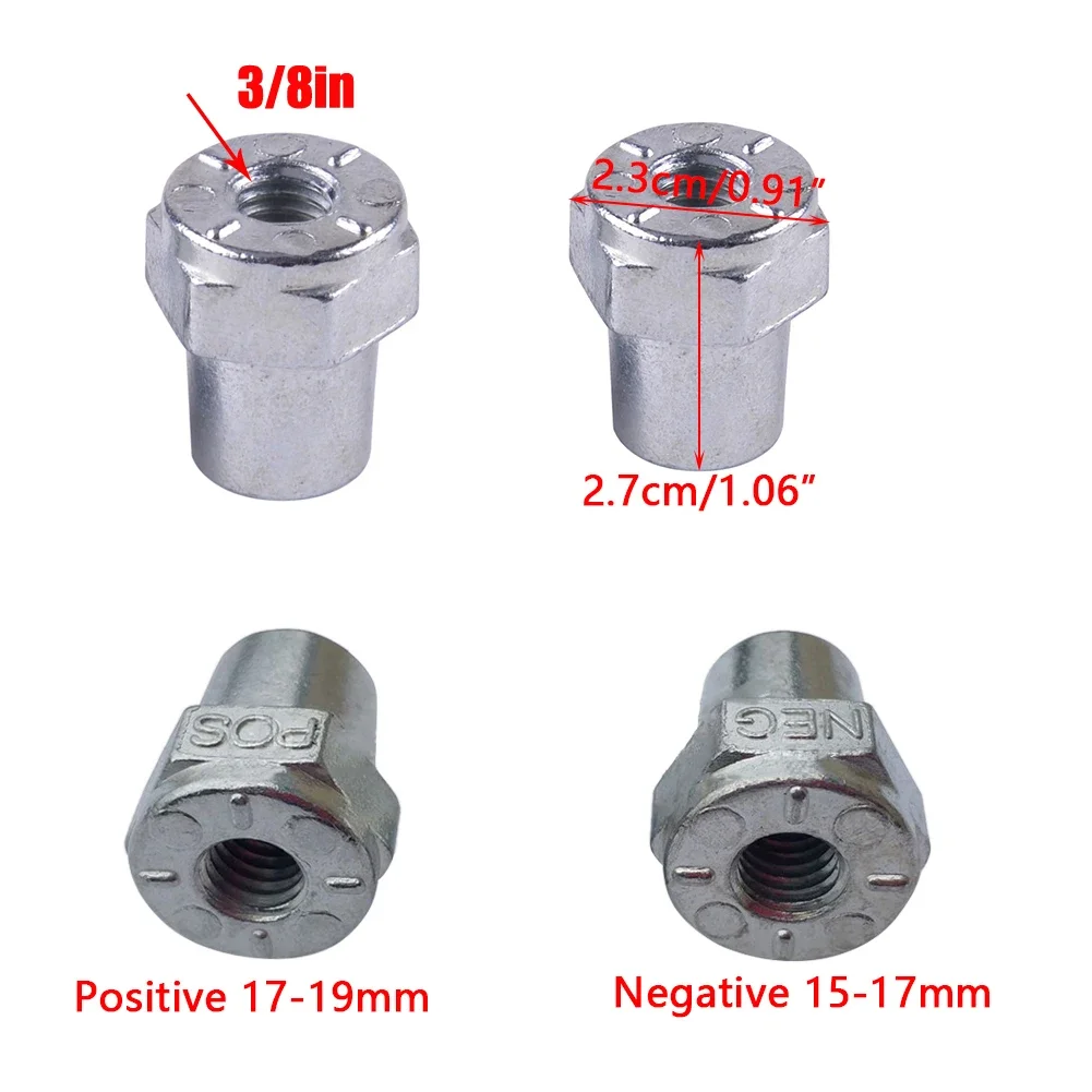 

2 Pcs Car Battery Terminal Car Alloy Positive+Negative Battery Top Post Terminal Adapter Converter 3/8 For Car Boat Truck