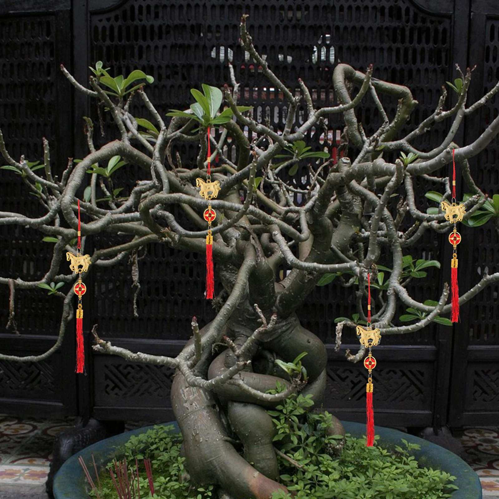 

1Set Chinese New Year Hanging Ornaments Horse Design Traditional Pendant Spring Festival Decoration Lucky Knot New Year Decor