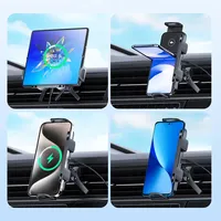 Foldable Phone Car Wireless Charger Mount Electric Clamping Rotation Universal Phone Holder For Galaxy Z Fold iPhone Xiaomi Pad