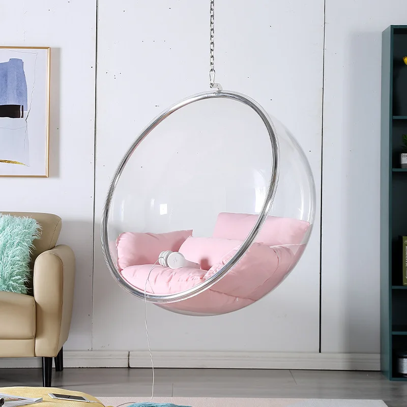 

Douyin Internet celebrity transparent bubble chair hanging chair acrylic hanging basket swing ball chair hanging ball glass crad