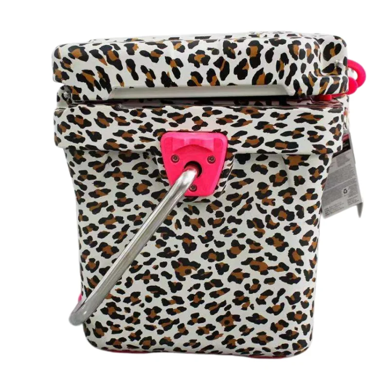 2026 Hot-selling Leopard Style Rotomolded Hard Shell Coolers Large Capacity 20L/53L Cooler Box Ice Chest