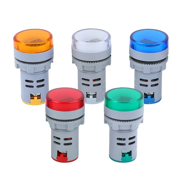 LED mini AC voltmeter power indicator small digital display 60v-550v square round