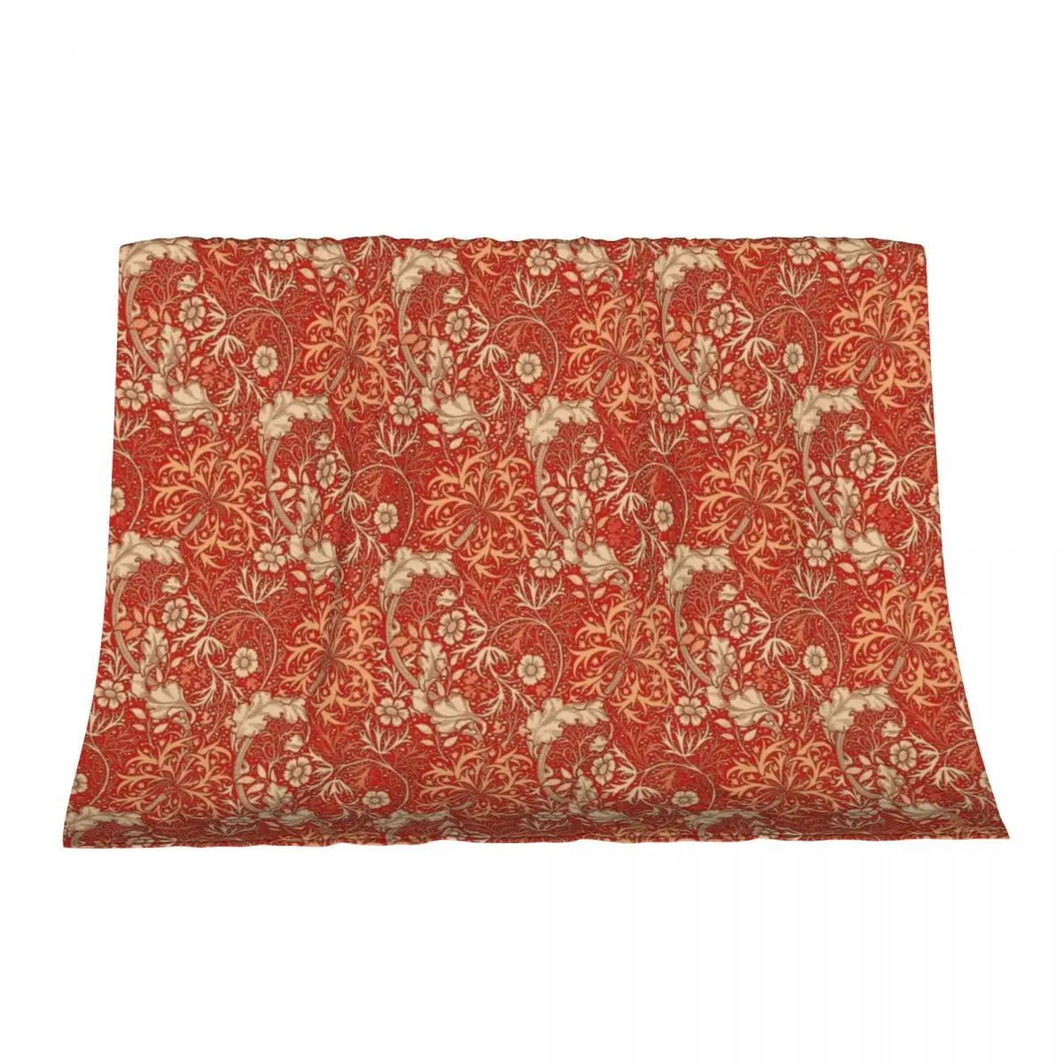 

Art Nouveau Seaweed Floral, Coral Orange Throw Blanket Extra Large Throw Thermal Decorative Throw Blankets