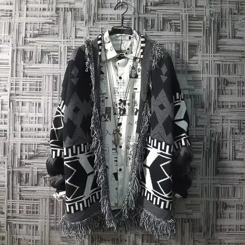 Gestrickte Strickjacke Männlich Lose Fit Koreanische Beliebte Kleidung männer Pullover Vintage Jacken Harajuku Langarm Designer Y2k Stil