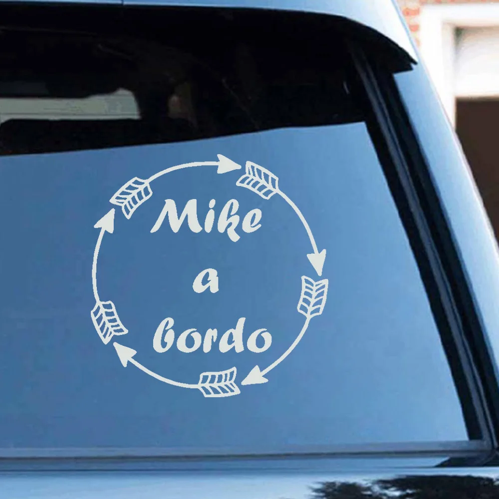 1pc Children Customizable Name Car Decal Arrow Circle Decor Customized Text Interesting Car Stickers Decals