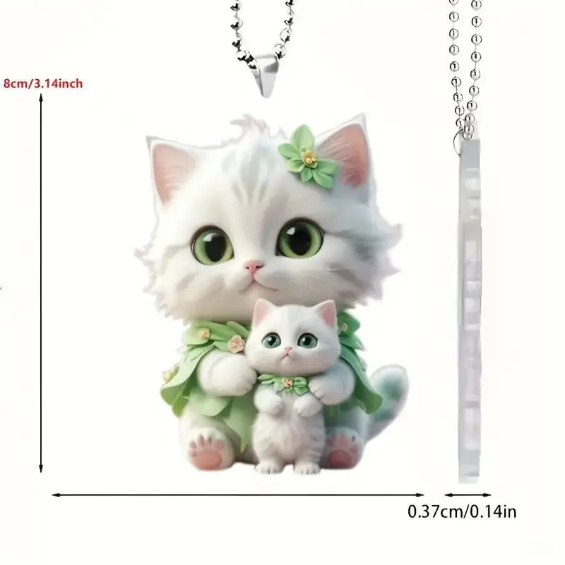 New acrylic flat blue cat car decoration pendant