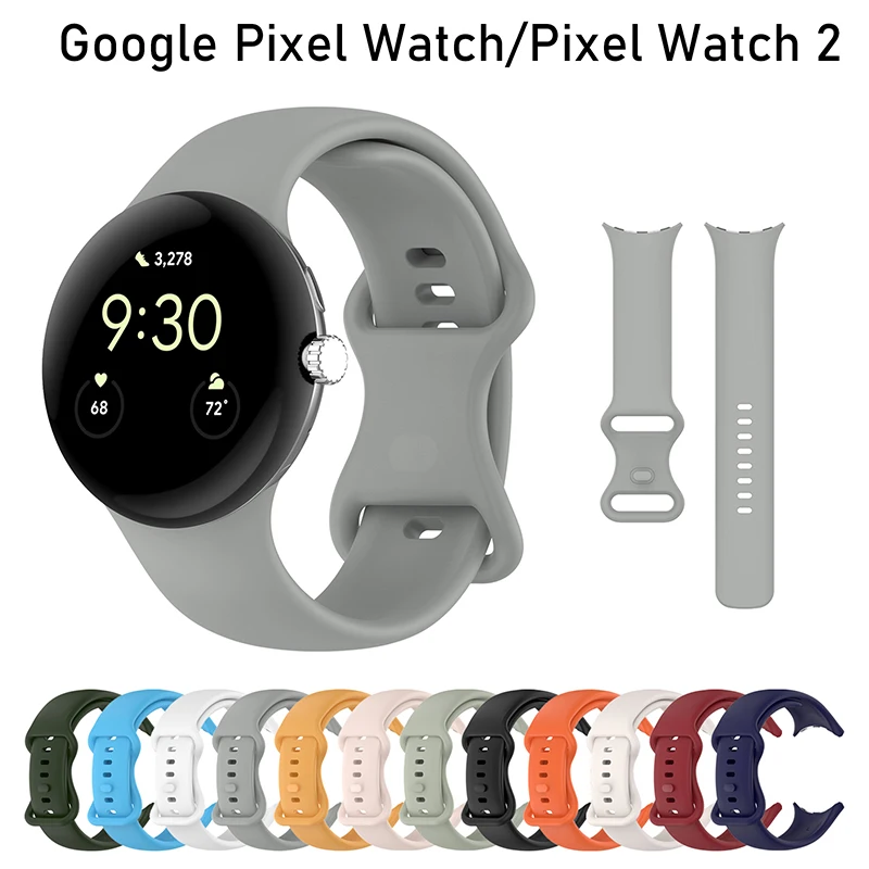 Correa de silicona Original para Google Pixel Watch, pulsera deportiva con hebilla de Metal, Correa para Google Pixel Watch 2, accesorios