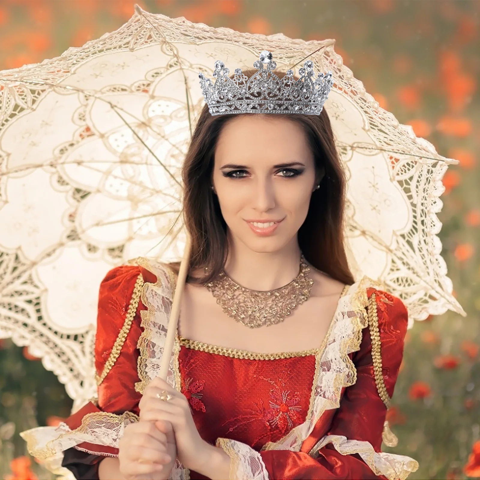 

1Pcs Chic Bridal Wedding Crown European Style Baroque Round Headdress Anti-Allergic Durable Material Party Prom Decor