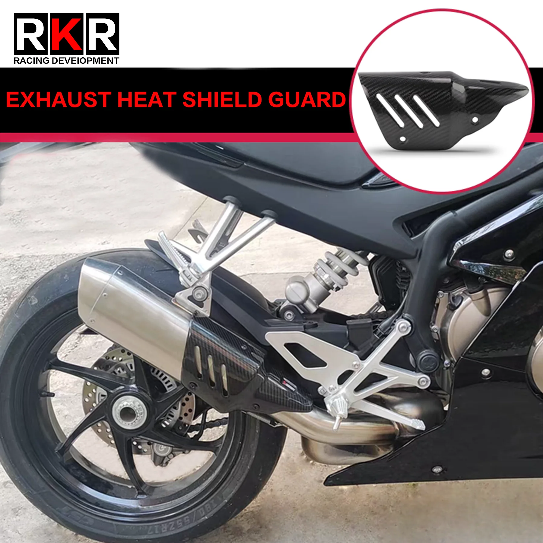 

Motorcycle Exhaust Carbon Fiber Heat Shield Cover Guard Anti-Scalding Shell Escape Muffler Protector Cover Motorbike Accessories