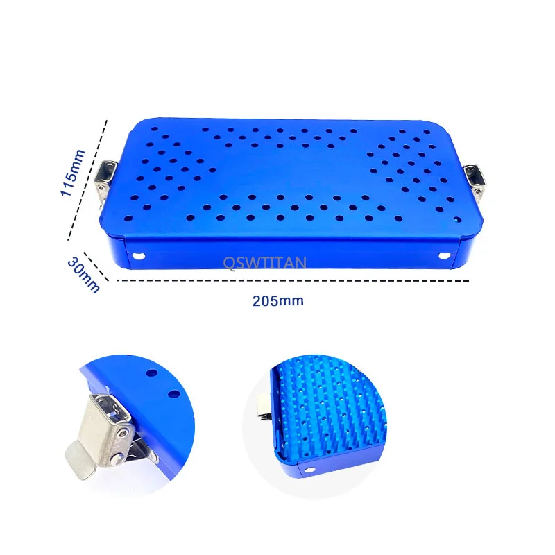 Sterilization Box Sterilization Tray Case  with Silicone Pad Aluminum Dental Eye Surgical Instrument