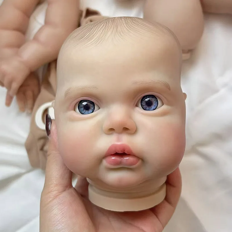 19inch Multiple Layers Painting Pickle Awake Reborn Doll Kit Lifelike Doll Parts 3D Skin With Visible Veins Hand Drawn Hair