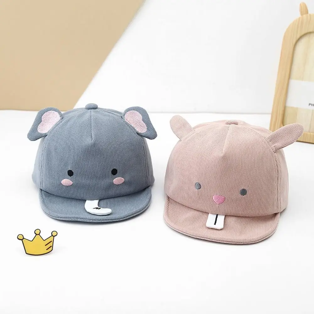 

Cute Animal Baby Baseball Hat Solid Color Adjustable Cartoon Infant Peaked Cap Soft Brim Breathable Kids Sun Hats Spring