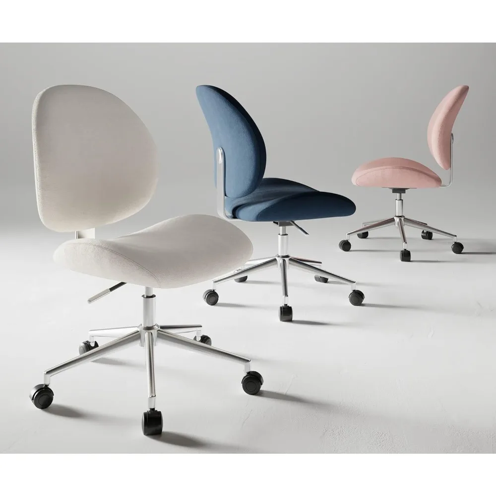 كرسي مهام منخفض الظهر من قماش بريجسلي، وردي