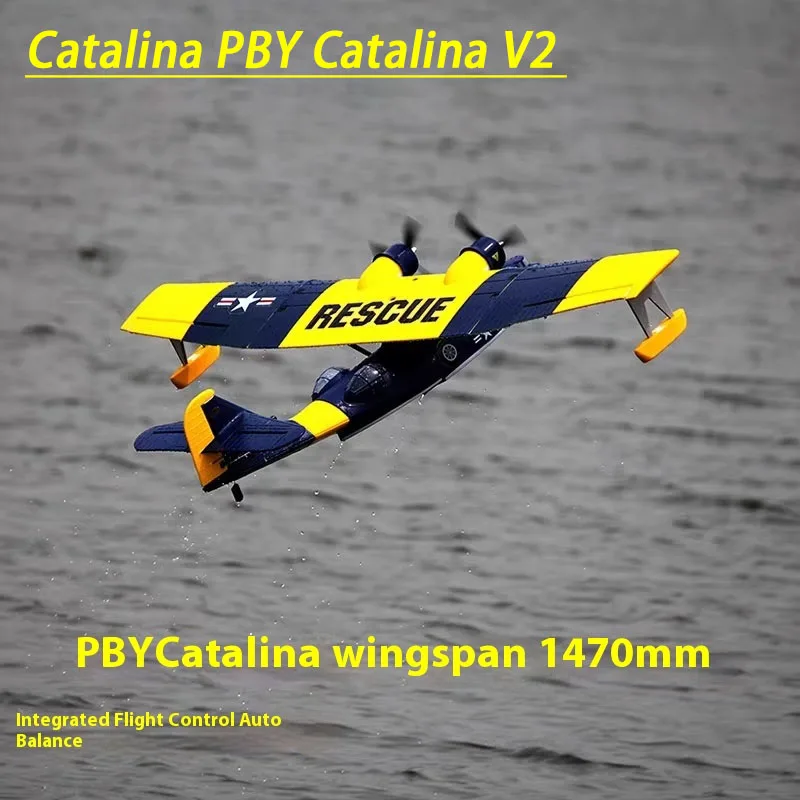 Dynam Catalina PBY Catalina V2 Modello di aereo telecomandato con un'apertura di 1470 mm, aereo telecomandato ad acqua