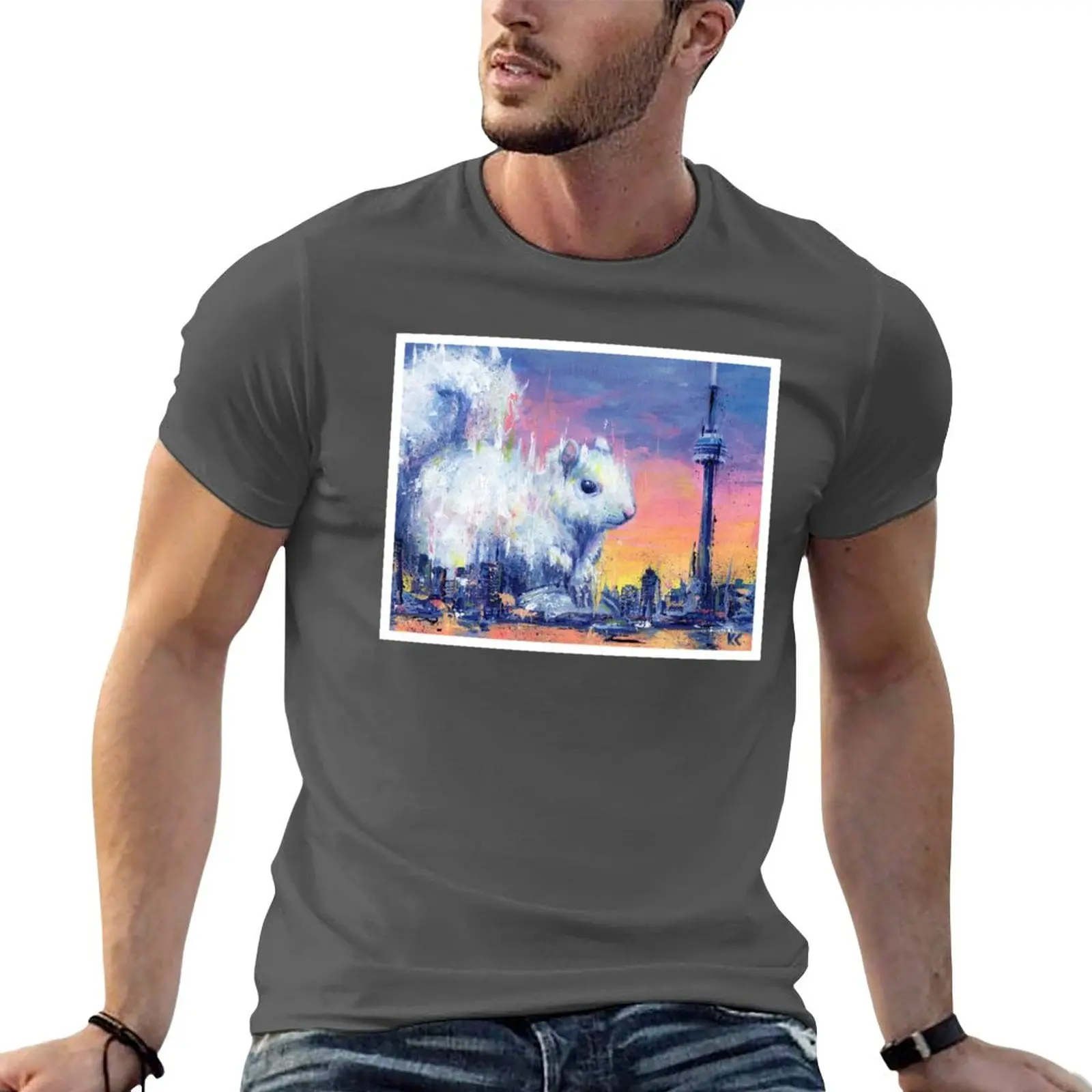 

New White Squirrel T-Shirt T-shirt short cute clothes graphic t shirts Short sleeve fruit of the loom mens t shirts