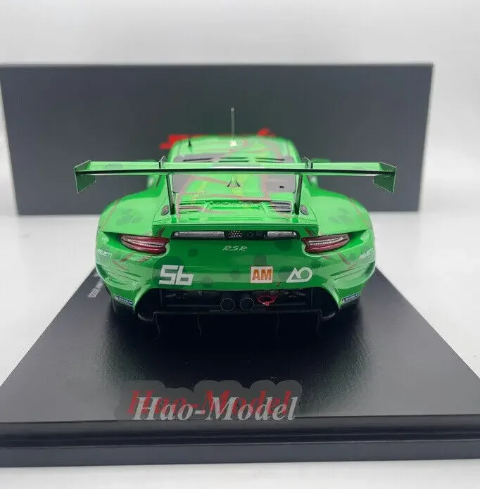 Spark 1/18 สําหรับปอร์เช่ 911 RSR 2023 Le Mans 56 #   โลหะผสมรุ่นรถDiecastจําลองของขวัญวันเกิดงานอดิเรกจอแสดงผลเครื่องประดับสีเขียว