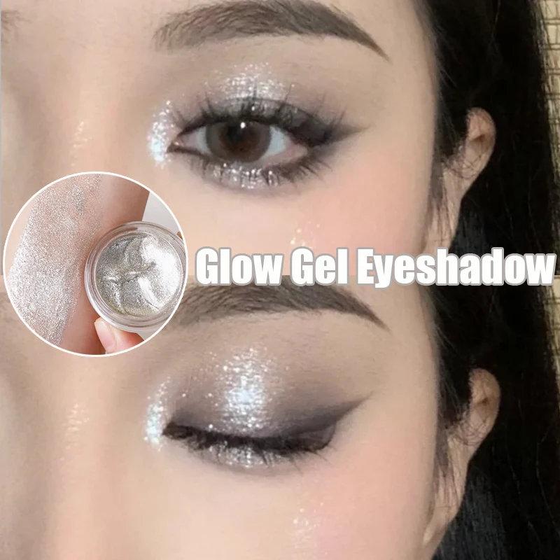 Monochrome Pearl Glitter Highlighter Gel Mashed Potato Texture Eyeshadow Highlighter Long Lasting Brightening Eye Contour Makeup