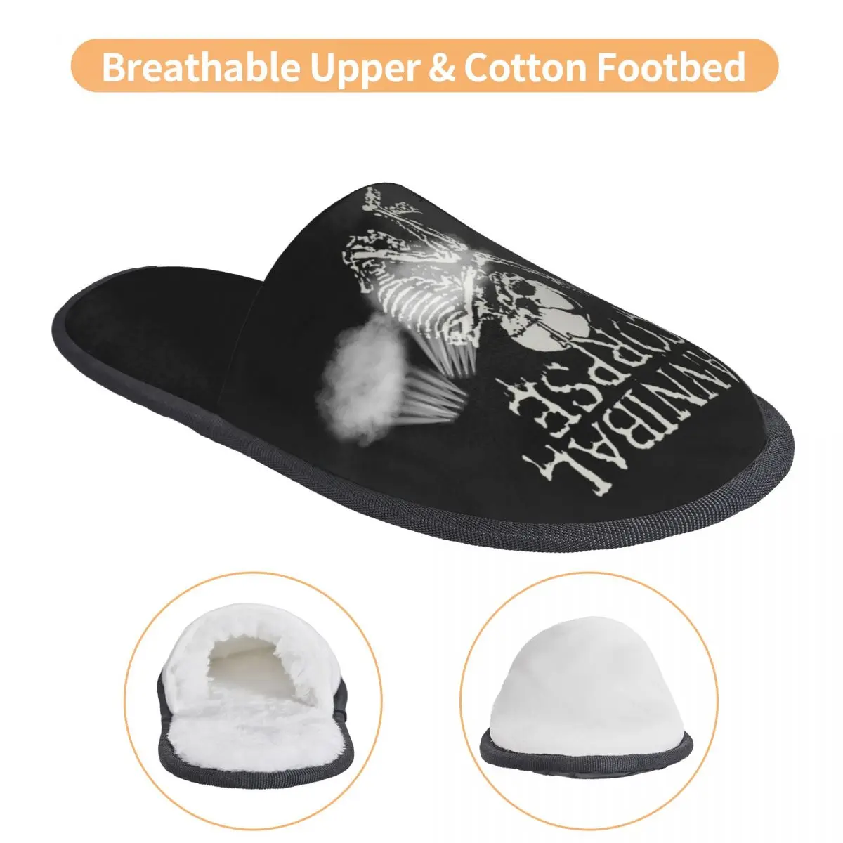 Winter House Slippers Cannibal Corpse Death Metal BandB Merch Household Fur Slides Slippers Bedroom Cozy Anti-skid Slides