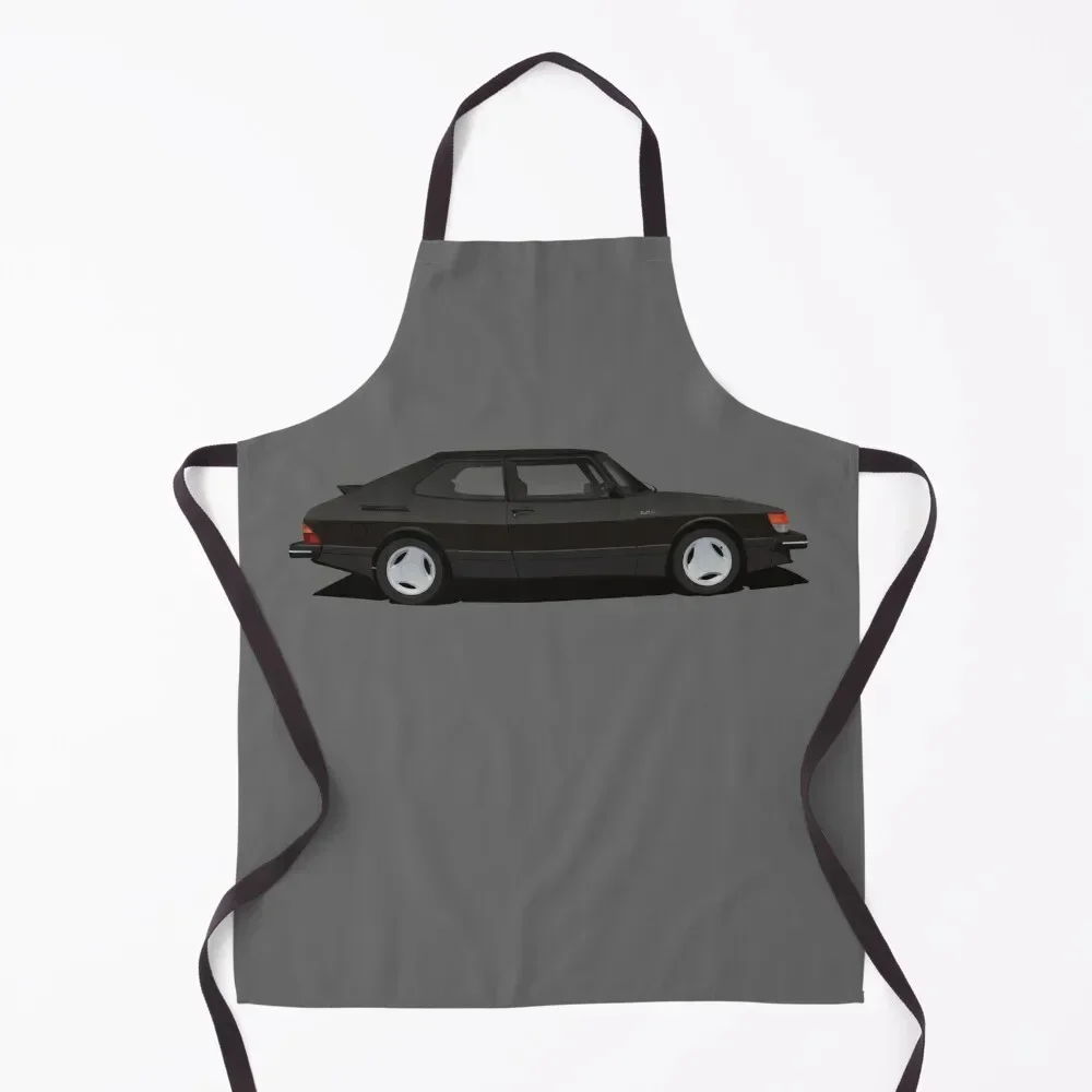 Saab 900 Turbo Aero - black - illustration Apron Kitchen Kawaii Accessories Teacher professional kitchen home women Apron