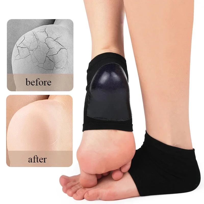 Gel Silicone Heel Socks Foot Cover Moisturizing Anti-wear Anti-dry Cracking Half Short Socks Heel Cover Pads Heel Protector