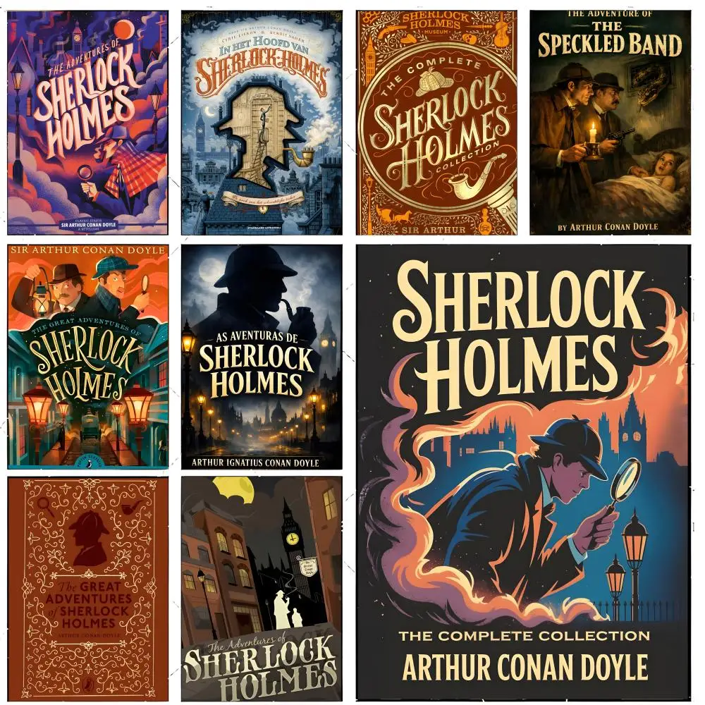 detective mystery story T-The Adventures of Sherlock Holmes Poster Premium Decor Art & Gift for Household Lounge Home Ornaments