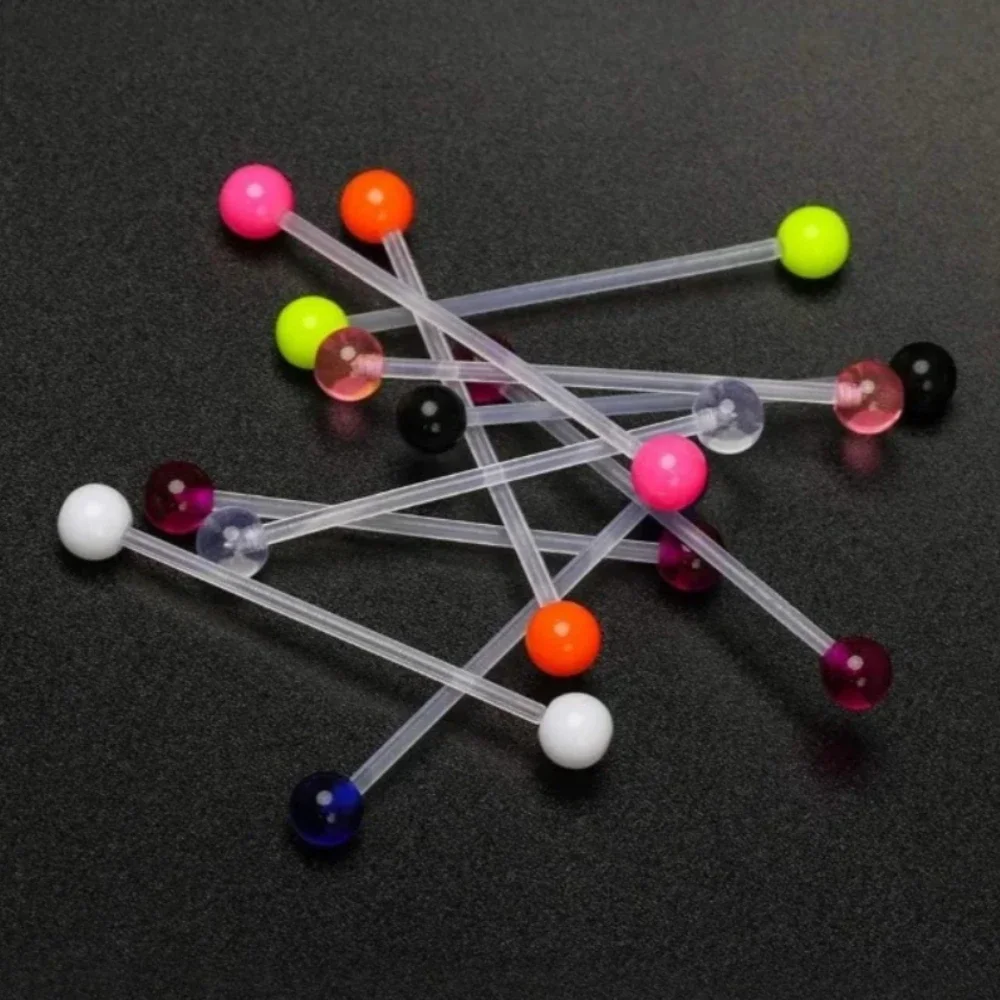 14G Ear Cartilage Earrings, Body Piercing Jewelry 38mm  Acrylic Industrial Barbell Ear Bridge 10 Pcs