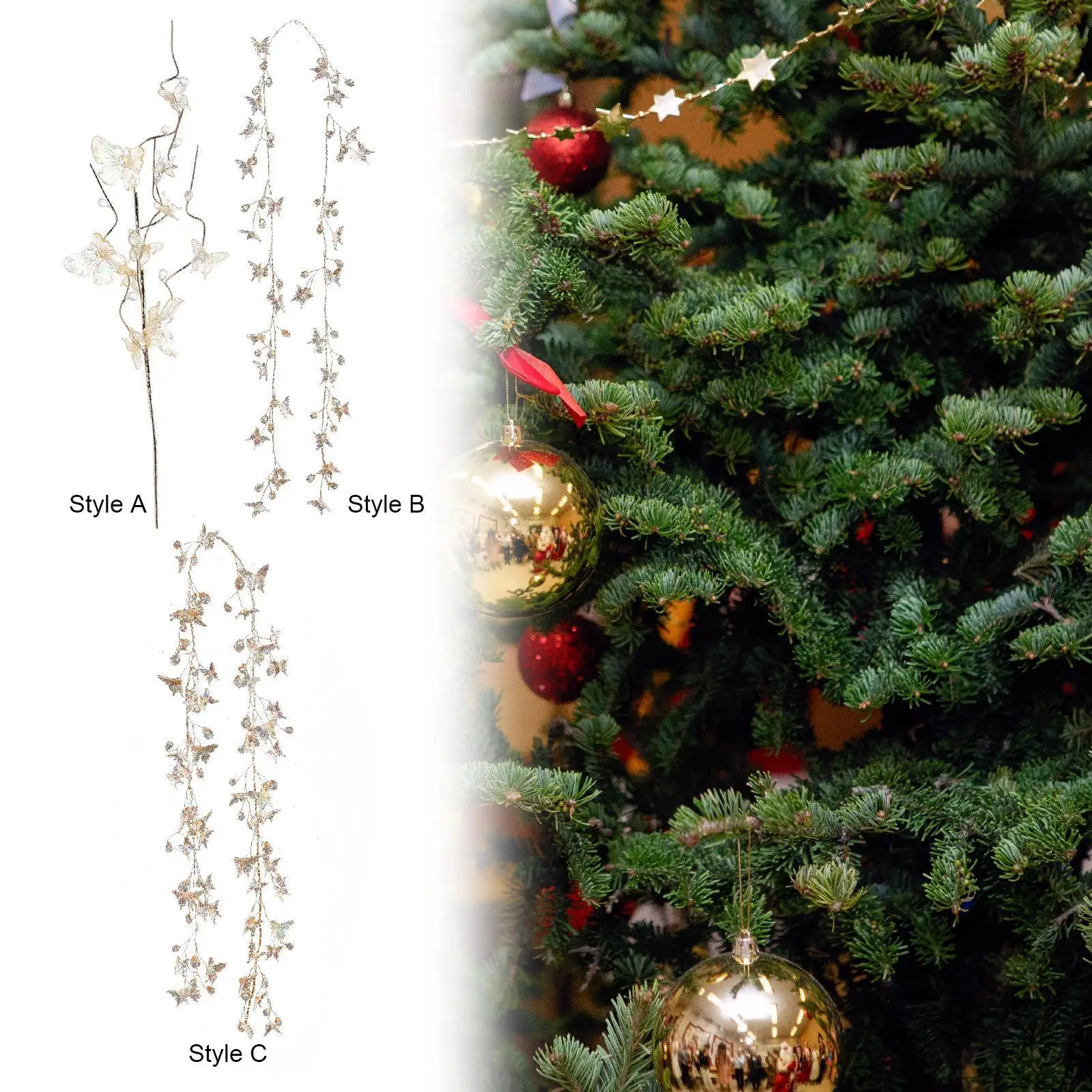 

Подвеска с орнаментом в виде бабочки, АБС-пластик, подвесное украшение для рождественской елки, многоразовый праздничный декор для гостиной, спальни