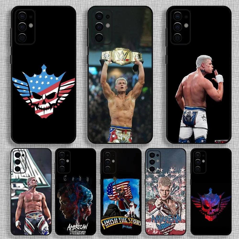 C-Cody Rhodes Phone Case For Samsung S24,S21,S22,S23,S30,Ultra,S20,Plus,Fe,Lite,Note,10,9,5G Black Soft Cover