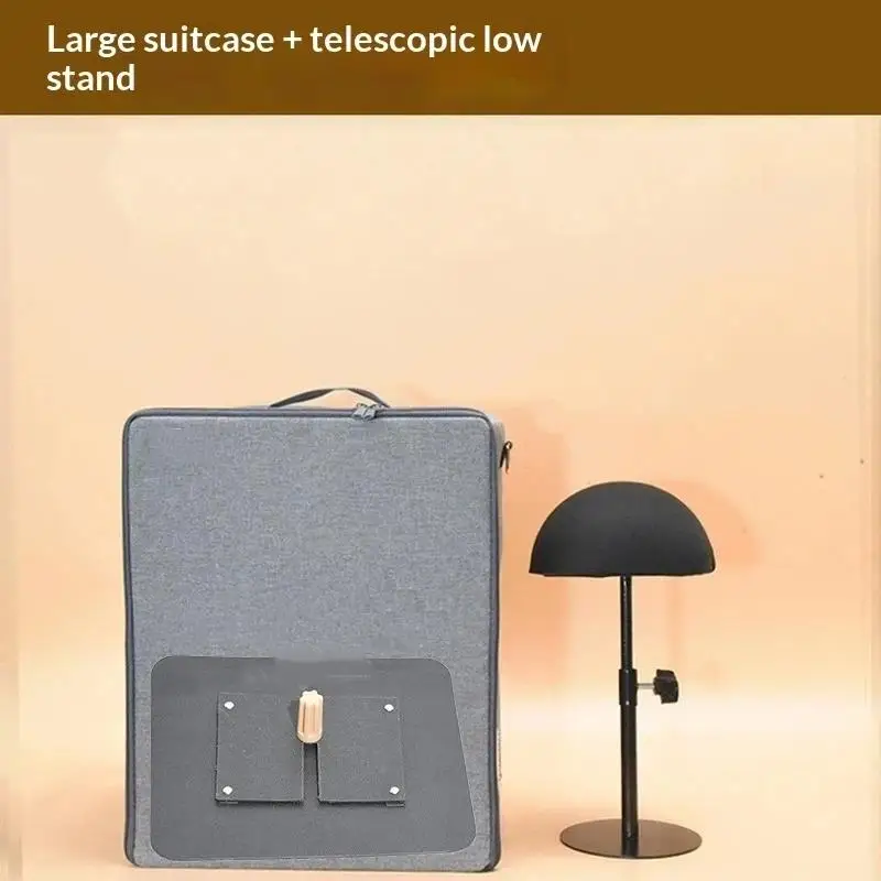 Wig Storage Box For Toupee Closure Frontal Hand Carry Wig Bag Foldable High Capacity With Adjustable Head Stand Packaging Box