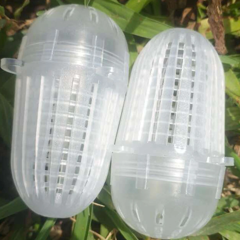 

50 Pcs Bait Ball Fishing Lures Tray Lobster Basket Net Feeder Cage Tool Thrower Gear Plastic Holder