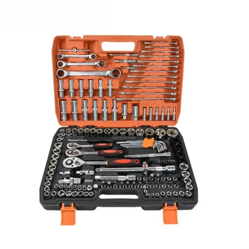 OEM Customized 151pcs Auto Car Repair Set Industrial Grade CR-V Material Wrench Socket Tools Hard Case Minimum Order 1 Set