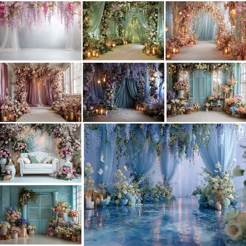 

MOON.QG Floral Living Room Photographic Background Sofa Flower Wall Window Backdrop Kids Wallpaper Photozone Photocall Poster